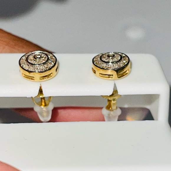 10k REAL Gold Natural REAL Diamond earring FREE Appraisal not plated not cz SALE - Picture 3 of 9